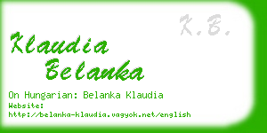 klaudia belanka business card